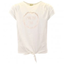 Camiseta crema nudo niña de Carrement Beau
