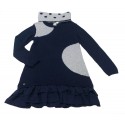 Vestido punto azul marino niña de IDO