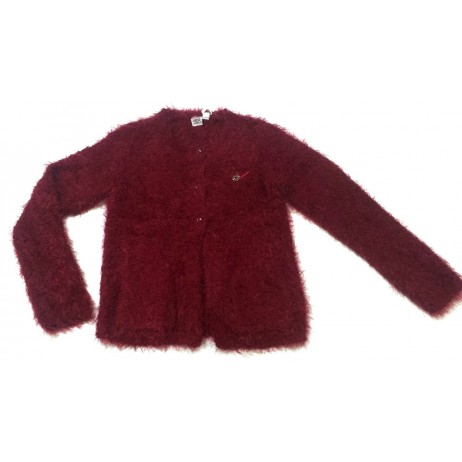 Chaqueta punto granate niña de IDO