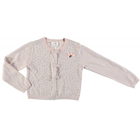 Chaqueta punto rosa y plata niña de Le Chic