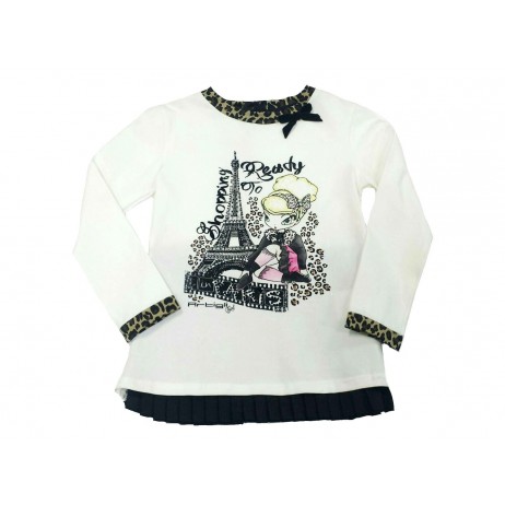 Camiseta crema niña paris de Artigli Girl