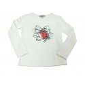 Camiseta crema niña candado corazón de Artigli Girl