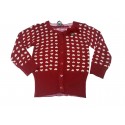 Chaqueta punto roja niña con corazones de Artigli Girl