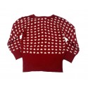 Chaqueta punto roja niña con corazones de Artigli Girl