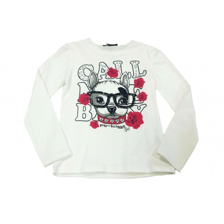 Camiseta crema niña perro de Artigli Girl