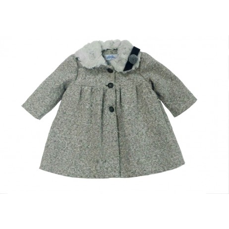 Abrigo gris jaspeado bebe niña de Teresa Rodriguez