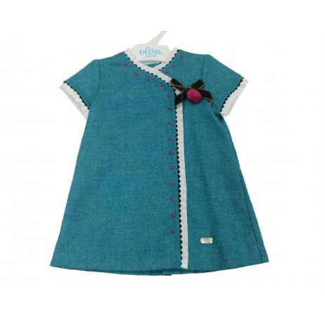 Vestido turquesa bebe niña de Elisa Menuts