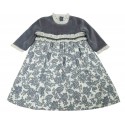 Vestido estampado gris niña de A Gatas