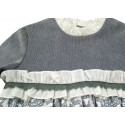 Vestido estampado gris niña de A Gatas