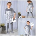Vestido estampado gris niña de A Gatas