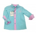 Camisa cuadros turquesa bebe niño de Nekenia