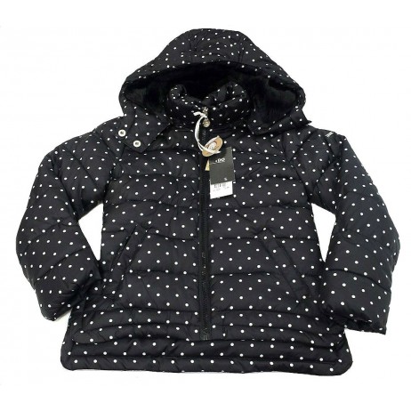 Cazadora negra acolchada con topitos niña de IDO