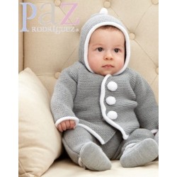 Chaquetón punto gris bebe de Paz Rodriguez