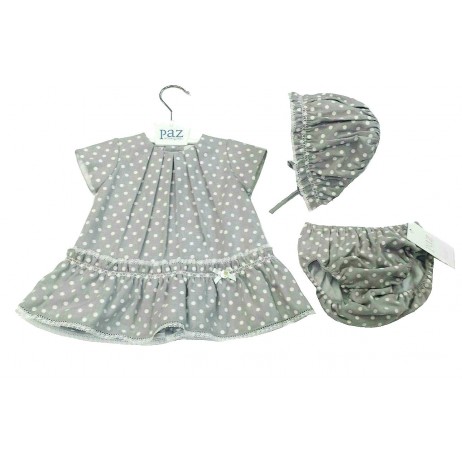 Vestido topitos con capota bebe niña de Paz Rodriguez