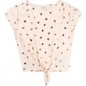 Camiseta rosa palo niña hojas de Carrement Beau