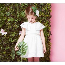 Vestido plumeti blanco roto niña de Fina Ejerique