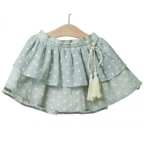 Falda verde con flores niña de Fina Ejerique