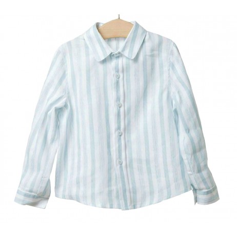 Camisa rayas niño verde agua de Fina Ejerique