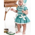 Vestido lino bebe niña verde de Cocote