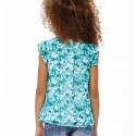 Blusa volantes turquesa niña de IDO