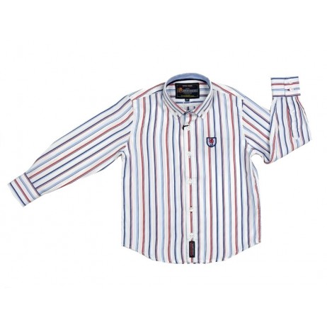 Camisa rayas rojas y azules niño de Lion of Porches