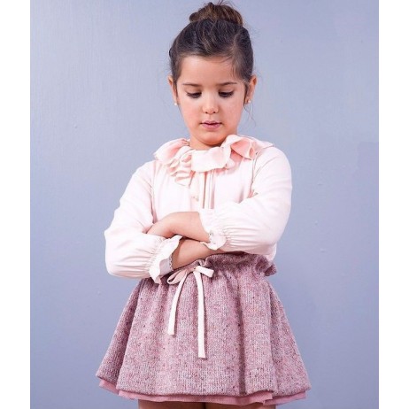 Falda punto rosa niña de Sinfonietta