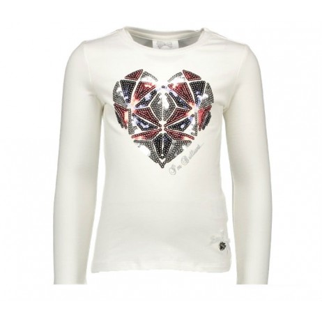 Camiseta crema corazon niña de Le Chic