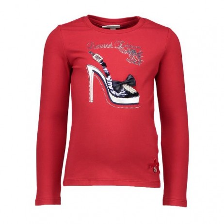 Camiseta roja niña zapato de Le Chic