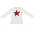 Camiseta crema niña estrella lentejuelas de IDO