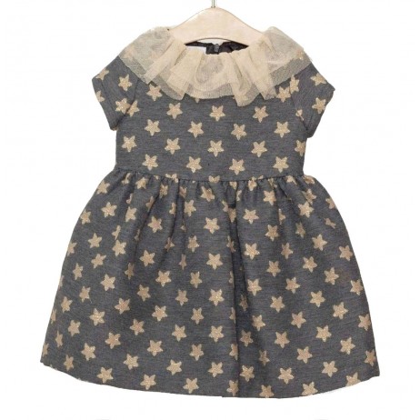 Vestido gris marengo y estrellas de Fina Ejerique
