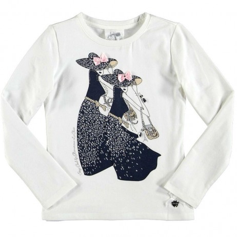 Camiseta crema niña señoritas de Le Chic