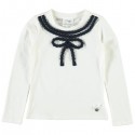 Camiseta crema niña lazo de Le Chic